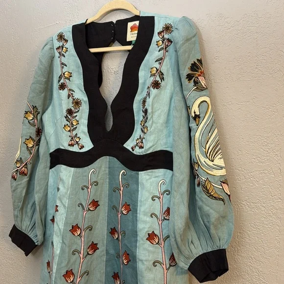 NWT Farm Rio Floral Embroidered Long Sleeve Midi dress - Picture 5 of 12